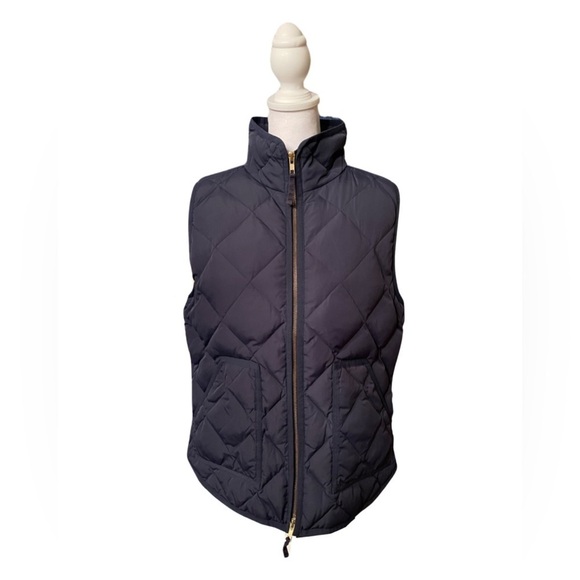 J. Crew Jackets & Blazers - J. Crew Navy Blue Down Filled Quilted Puffer Vest Size Medium